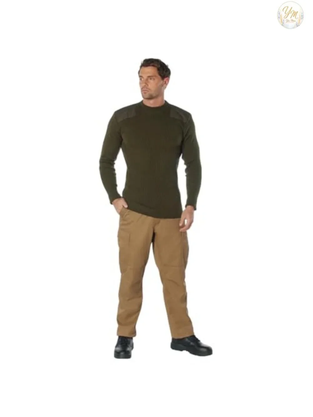 Commando Sweater Military Style Pullover Acrylic Long Sleeve Crew Neck Uniform